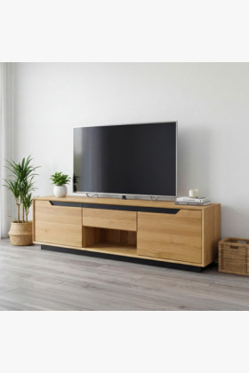 Dubová TV komoda s dvierkami a zásuvkou, Budapest